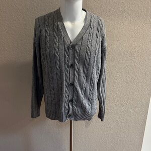 Geoffrey Beene Gray Cable Knit Cardigan men’s size‎ medium